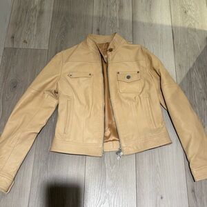 Nordstrom Beige Leather Jacket